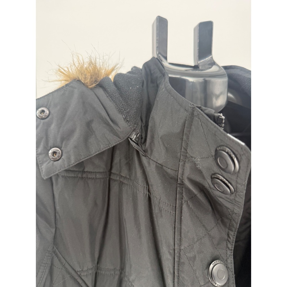 NWT Hawke & Co Black Quilted Puffer Parka Faux Fur Hood Thinsulate Winter Coat M - Picture 7 of 10